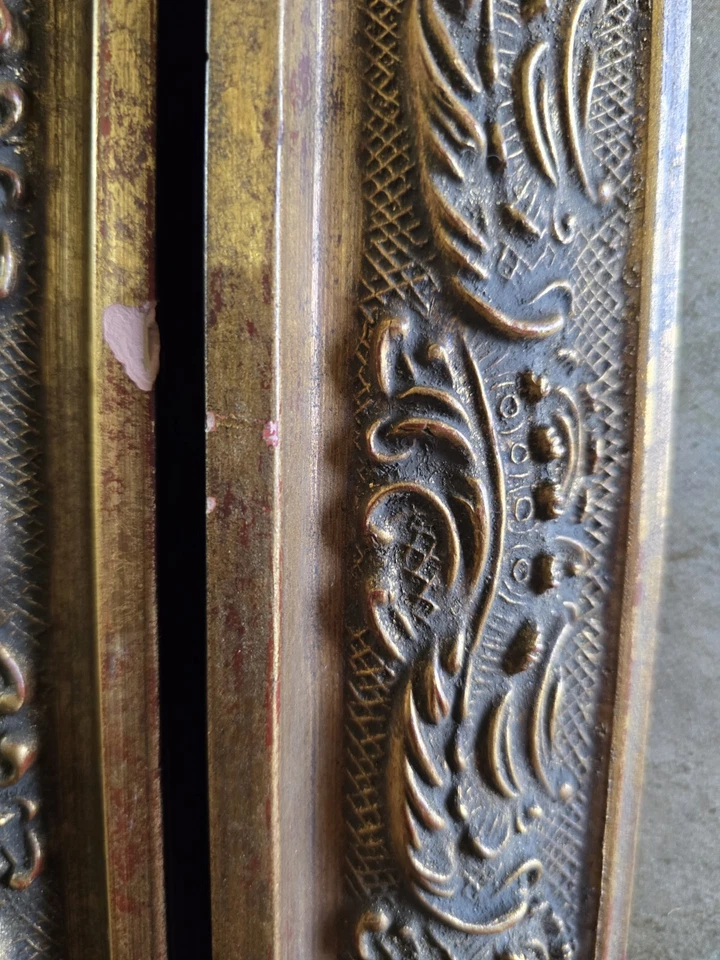 Set Of 2 Gold Ceramic Barque Victorian Style Picture Frame W/Glass Photo Sz 8x10 - Image 4 of 4