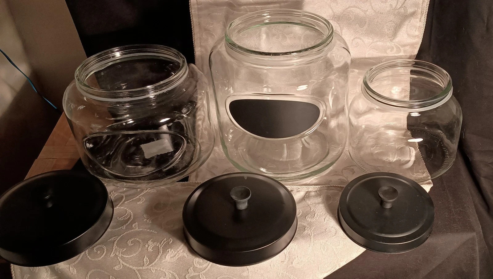 Blue Harbor Set of 3 Air-tight Glass Graduated Storage Jars Clear Design
