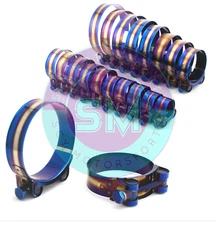 T Bolt Clamp 1.5 2 2.5 3 3.5 4 4.5 Inch Titanium Turbo T-bolt Clamps QTY 4