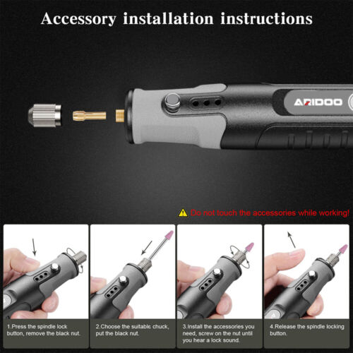 Cordless Rotary Multi Tool W/ Variable Speed & Accessory Set Dremel Compatible - Picture 10 of 15