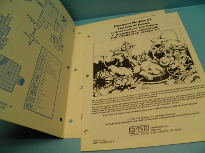 Module AD&D – The Isle Of Dread, X1.9043, TSR 1981, Très Bon état