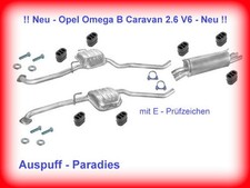 Abgasanlage Auspuffanlage für Opel Omega B 2.6 V6  24V Caravan / Kombi + Kit