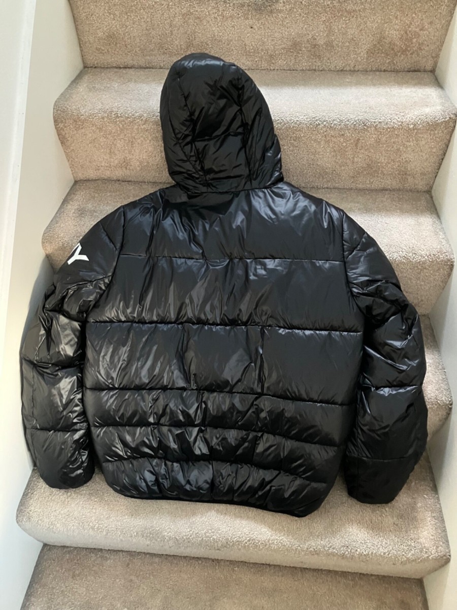 Dkny Puffer Jacket Men Black With Hoodie Donna Karen New York | eBay