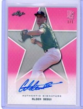 alden segui 2020 leaf perfect game national showcase auto pink shimmer 1/1