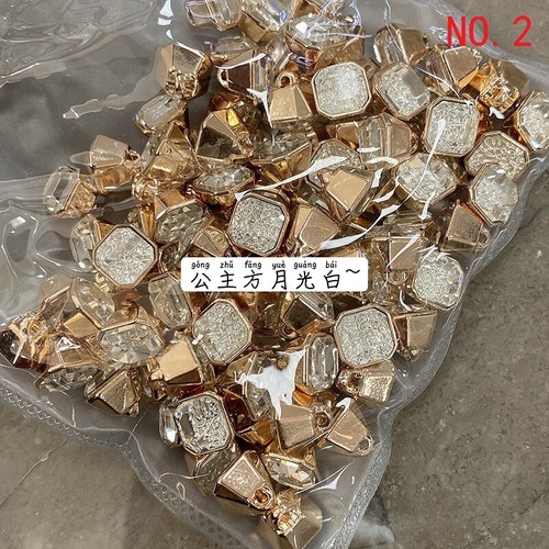 20PCS 10mm Crystal Alloy Button Sew on Square Small Clear Costume Crafts Decor - Picture 8 of 19