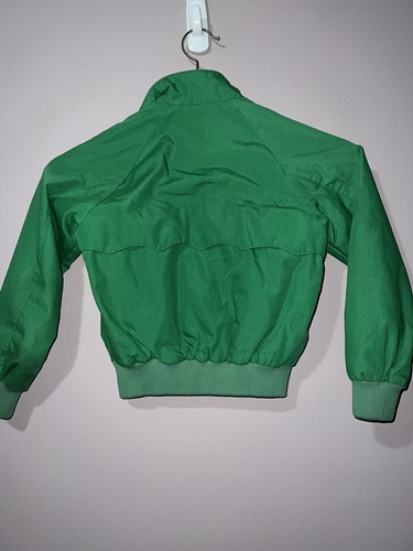 VINTAGE 1980’s KIDS BOYS BARACUTA PLAID LINED KELLY GREEN JACKET - Picture 3 of 3