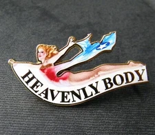 ARMY AIR FORCE NOSE ART PINUP HEAVENLY BODY GIRL LAPEL HAT PIN BADGE 1 INCH