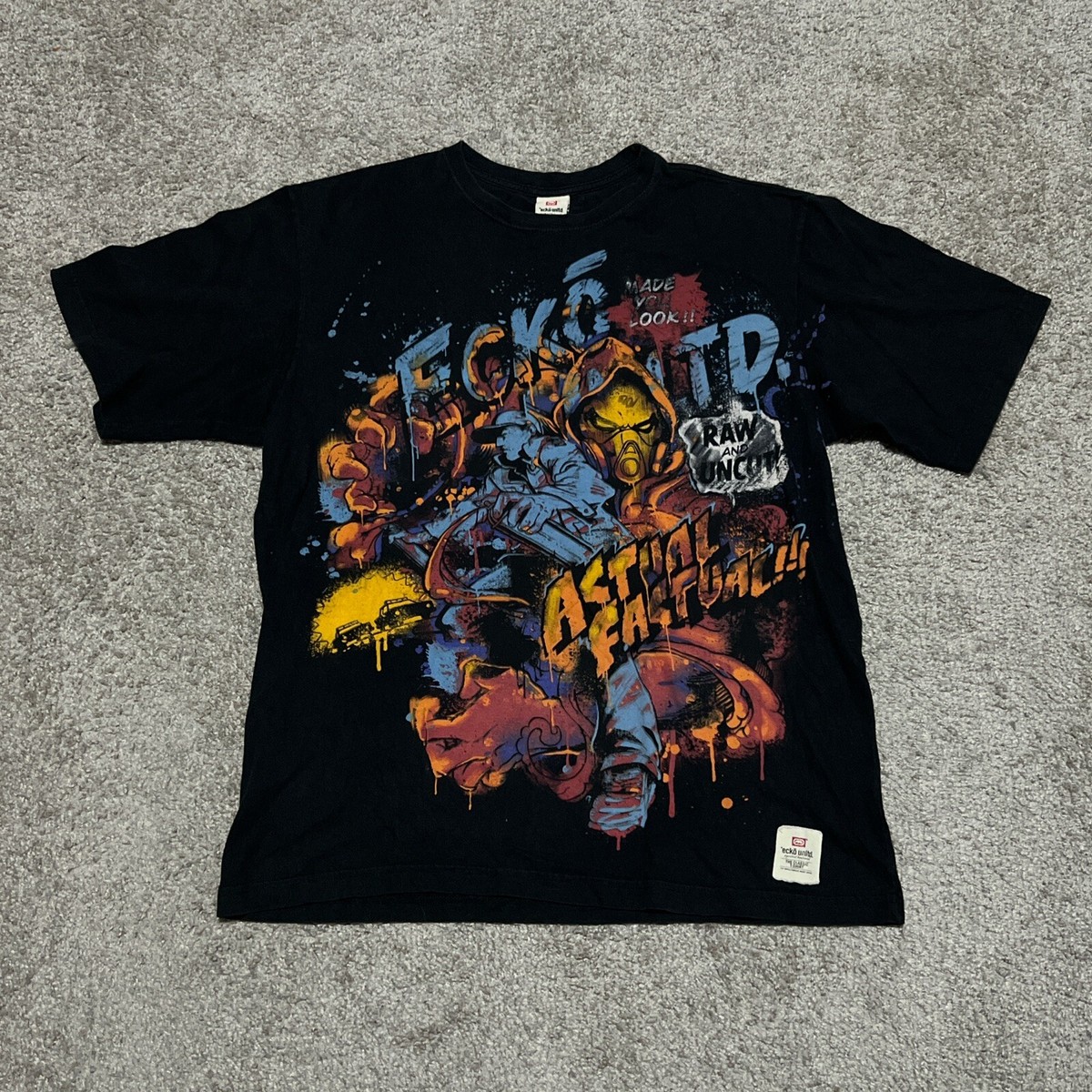 トップス ECKO UNLTD All Over Pattern Shirt Vintage Y2K Ecko Unltd All Over Print Graffiti Shirt Spray