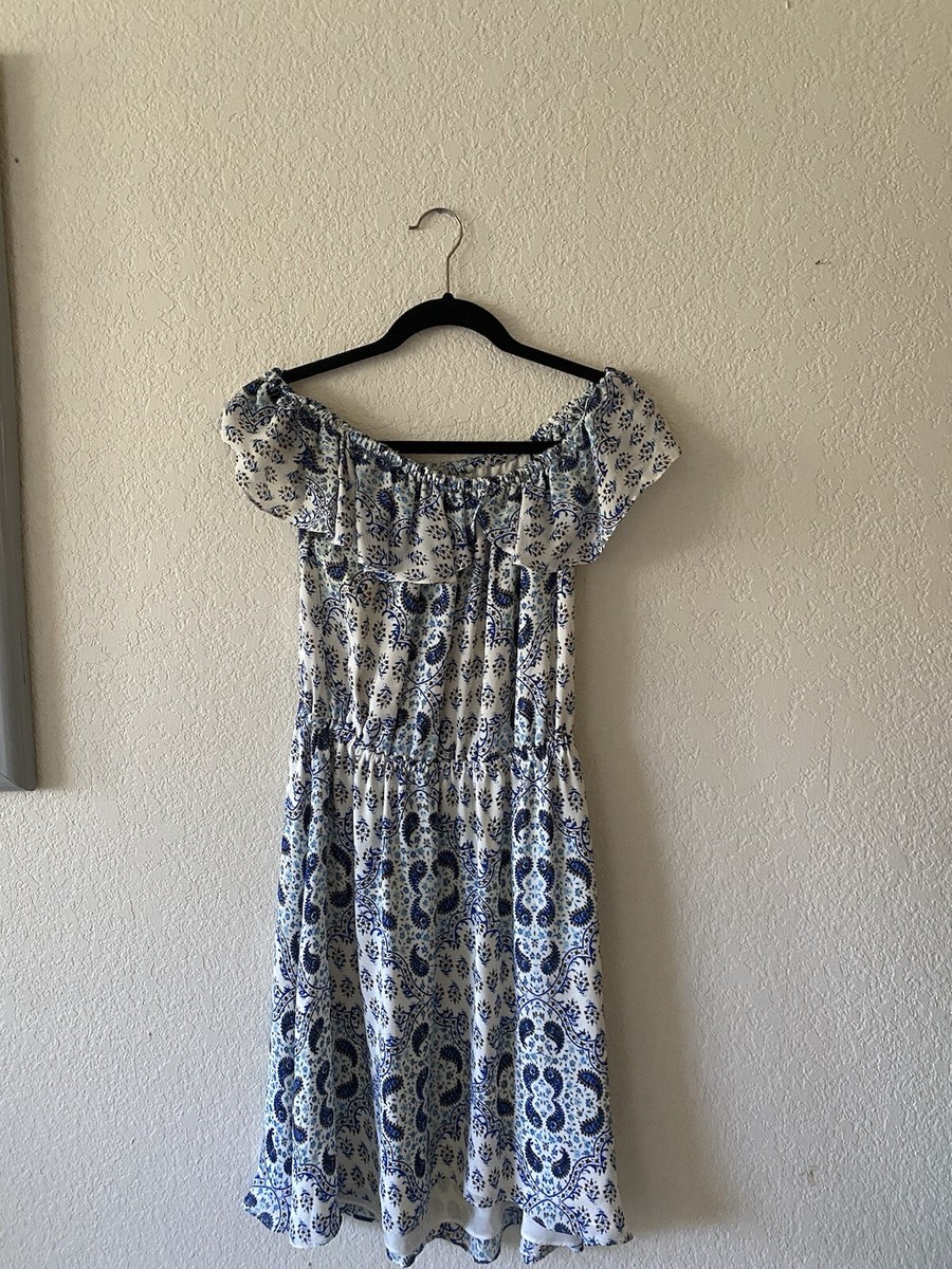 L'AGENCE 100% Silk Paisley Print Off-the-Shoulder Dress | eBay