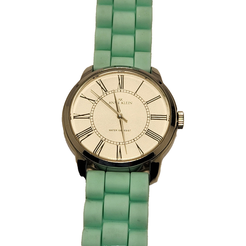 Anne Klein Watch Women's Silver Tone 35 mm Case Silicone Band Casual Quartz
