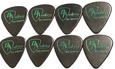 8- D Andrea 351 Guitar Picks- Black Celluloid with Green Foil- Medium Gauge.