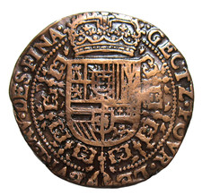 SPANISH NETHERLANDS.  COPPER TOKEN OF PHILIP II, 1644. ANTWERP FINANCE BUREAU.
