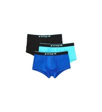 papi Stylish Brazilian Solid and Print Trunks 3-Pack of Men's Underwear Black...