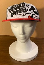 Disney Parks Angry Mickey Mouse Cap Hat with Graffiti Adult Snapback Navy Red