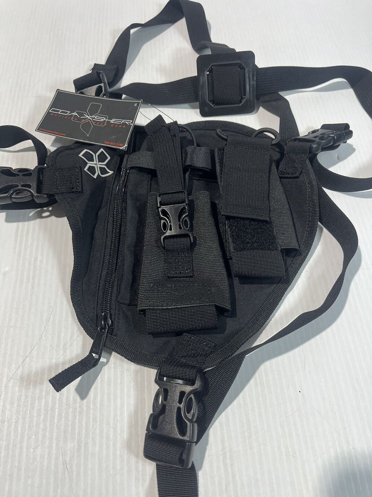 TWO NEW COAXSHER RP-1 SCOUT RADIO CHEST HARNESS,BLACK