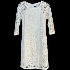 NWT Ann Taylor Women’s  White Lined Floral Lace Cutout Sheath Dress Sz XS