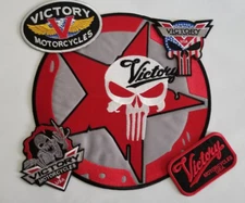 5 Victory Motorcycles Embroidered Patches from 3.5-10"