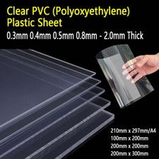 Transparent Clear PVC 0.3mm-2mm Thick PVC Plastic Sheet A4 Square Rectangular