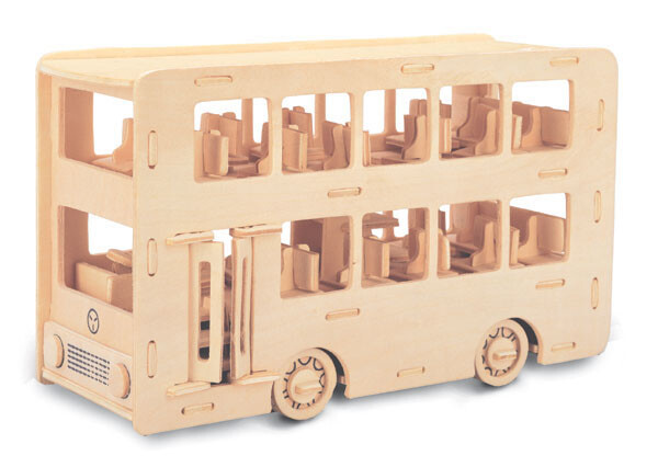 Quay Double-Decker Bus Woodcraft Construction Kit FSC