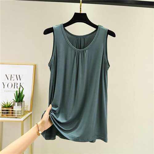 Women's Sleeveless Tank Top Soft Knit Tunic Women Scoop Neck Loose Fit Blouse - Picture 10 of 18