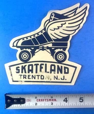 Vintage Roller Rink Decal - Skateland - Trenton NJ -  Roller Skating 1940-50's