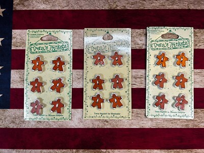 Vintage 1996 Trena's Trinkets Ceramic Buttons Lot Of 18 NOS! Gingerbread LOOK!