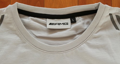 Original Mercedes AMG Herren T Shirt kurzarm Grau Polo Baumwolle Größe L NEU OVP - Bild 4 von 6