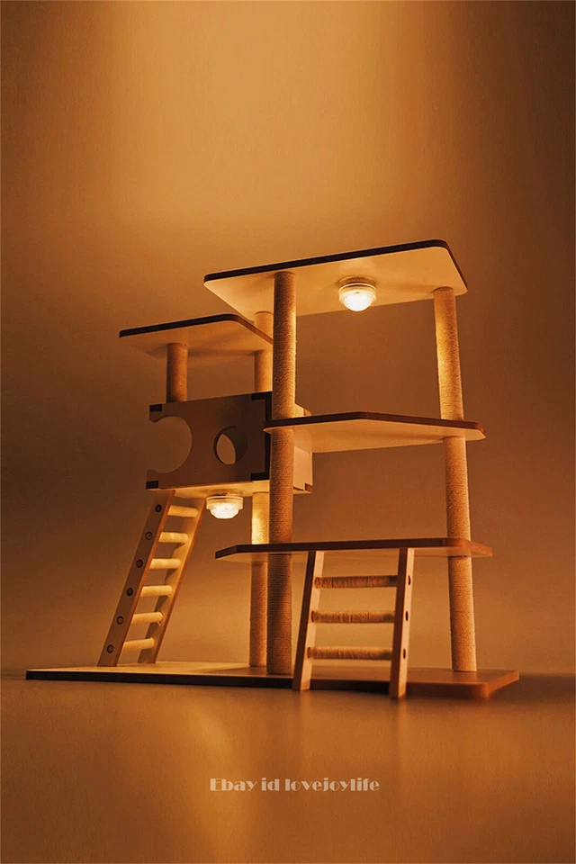 Quadro de escalada para gatos JXK 1/6 modelo animal fofo adereços faça você mesmo colecionador brinquedo infantil decoração - Imagem 4 de 4