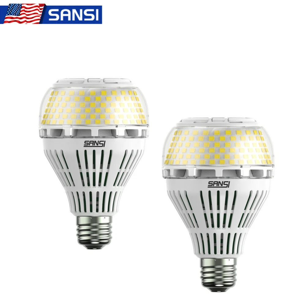 SANSI Bombilla LED regulable equivalente a 150 vatios, A19 2500 lúmenes,  3000 K, luz blanca suave, base E26, vida útil de 22.5 años, bombillas de