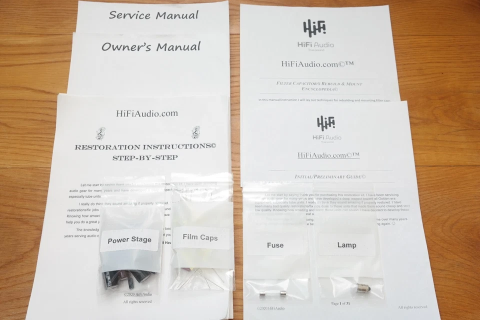 EICO HF-81 Amp Restauración Recapitulación Reparación Actualización Reconstrucción Kit Filtro Condensador Foto 2 de 4