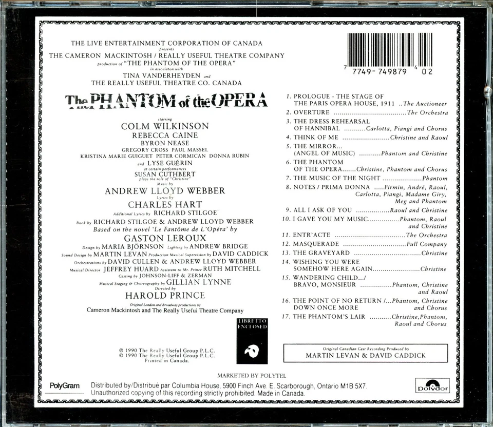 The Phantom Of The Opera - Original Canadian Cast - Image 2 of 3