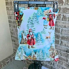 My Minky Obsession Small Pillow Cover Christmas Santa Winter Scene Reindeer NWT