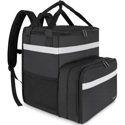 Food Delivery Backpack, Expandable Insulated Food Delivery Bag for Grocery Bike
