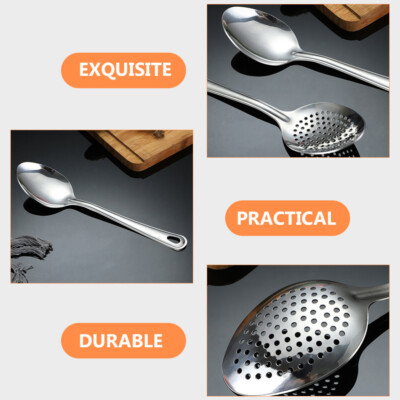 Aazon.co | Large Serving Spoons Set 18/8 Stainless Steel Serving