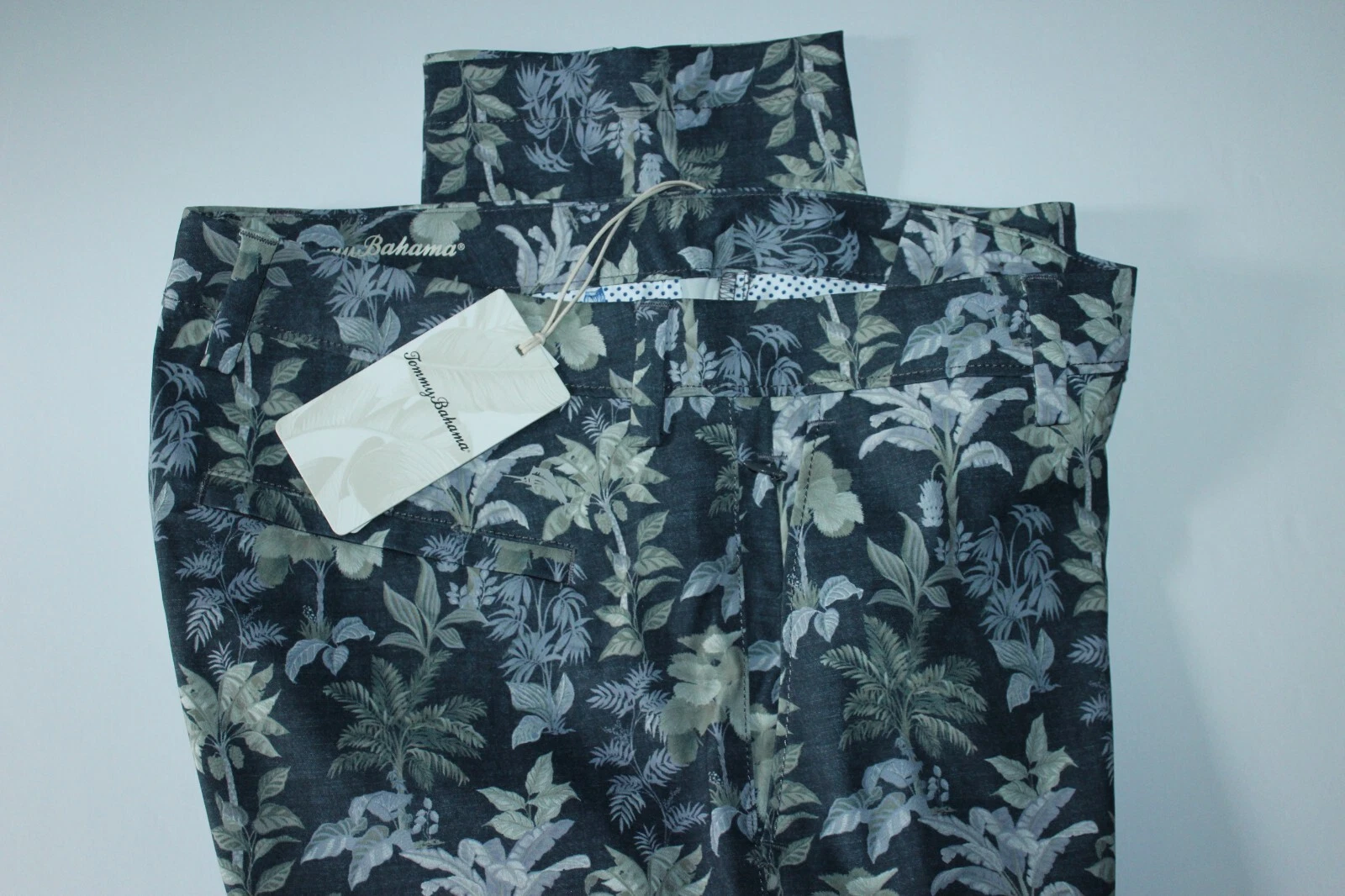 Tommy Bahama Pants Kehoe Beach Palms Performance Persian Blue New 32x32 32 Waist