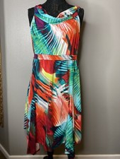 ny collection colorful Handkerchief   dress sz. medium