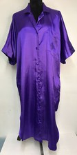 VTG Sleep Solutions Womens Sz M Purple Button Front Night Gown, Pre-Owned