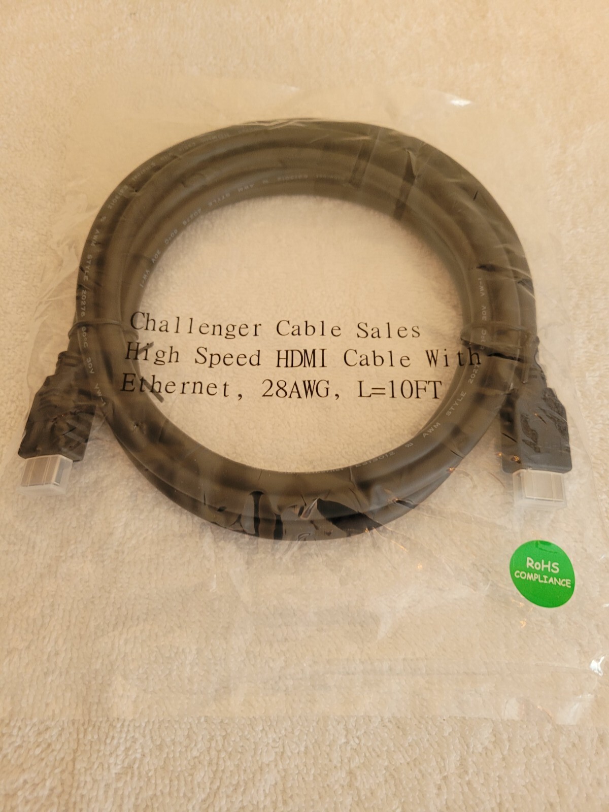 10ft High-Speed HDMI Cable with Ethernet for Ultra HD-image