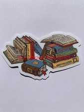Stack Of Books Sticker Bibliophile Librarian Reading Library Read Vinyl Decal