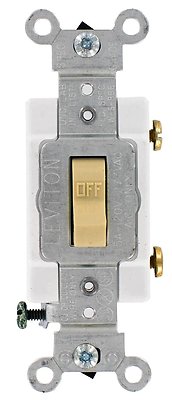 (5) Leviton ProGrade Ivory Quiet Toggle Switch Single Pole 15A-120/277V Ivory
