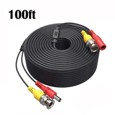 100FT BNC Video Power Wire Cord for Zmodo Q-See Qsee PTZ Lorex Camera Cable PSU