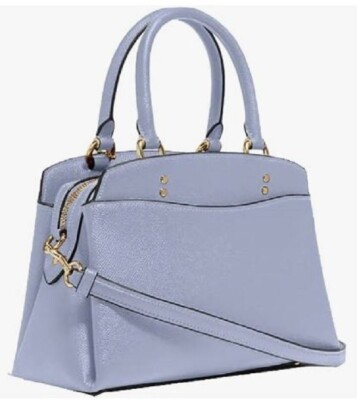 Coach Mini Lillie Crossgrain Leather Carryall Crossbody Gray Coach Mini Lillie Crossgrain Leather Carryall Crossbody Gray