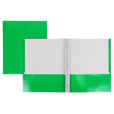 New Lot of 30 - 2 Pocket Paper Portfolio with Prongs 8.5" x 11"  Green  