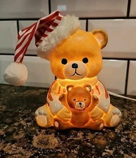 Teddy Bear In Pajamas 5 1/2" Nightlight Lamp For Baby Or Child's Room