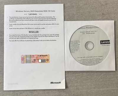 MS Windows Server 2025 Essentials OEM Vollversion MUI für Lenovo Server (10Core)