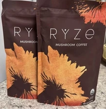 2 Pack Ryze Organic Mushroom Coffee W/ 1 RYZE Spoon 100% Authentic FREE SHIPPING