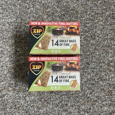 2 x 14 Packs of ZIP Firelighters Wood Free Firelighter Sachets - BRAND NEW