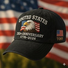 United States 1776 2026 Eagle Embroidered Patriotic Hat 250th AnniversaryVintage
