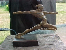 Circa 1936 Running Indian w Spear Radiator Mascot Based on Pontiac Hood Ornament