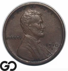 1910-S Lincoln Cent Wheat Penny, Brown, Choice AU++ BN